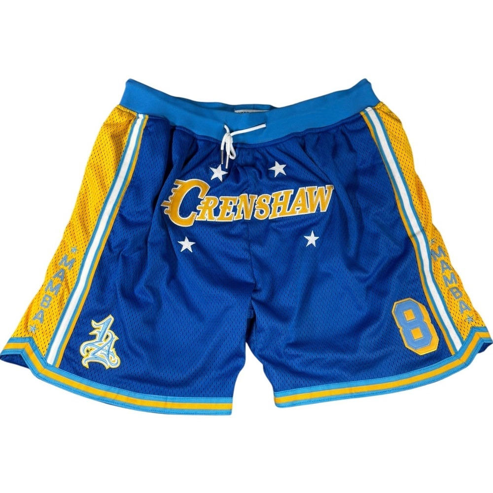 Headgear Classics Kobe Bryant #8 Crenshaw Basketball Shorts Blue Yellow Mens 3XL
